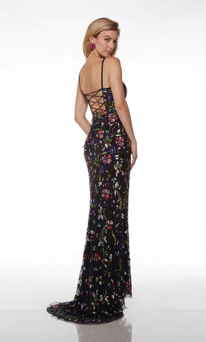 ON SALE SIZE 0 Alyce 61687 Floral  Beaded Sequin Formal Dress
