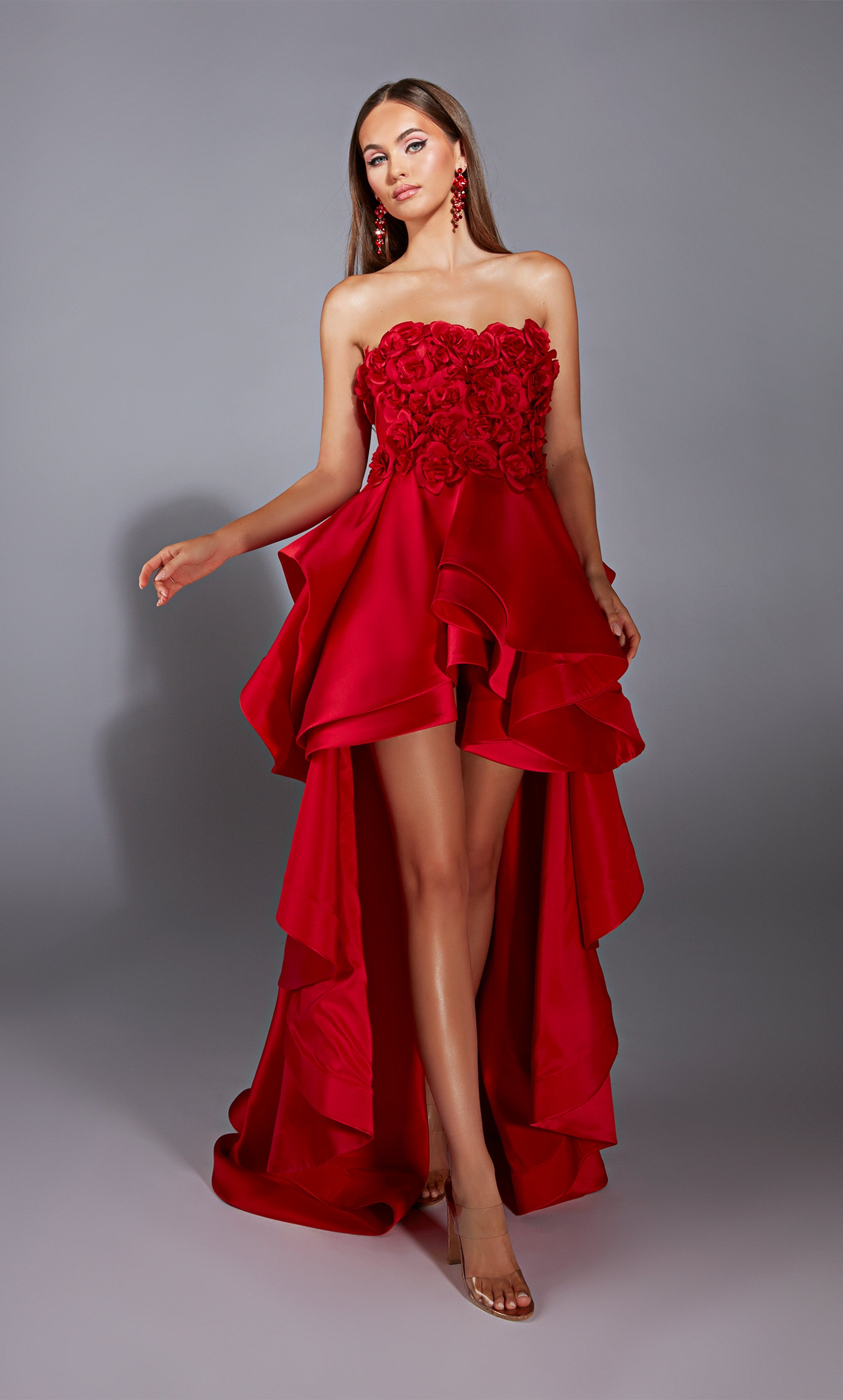 alyce designs red dress Alyce Paris 40234 Red Strapless Bodycon Homecoming Dress