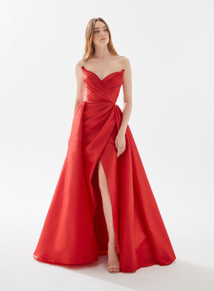 Tarik Ediz 52126 Sweetheart Neck Draped Dress