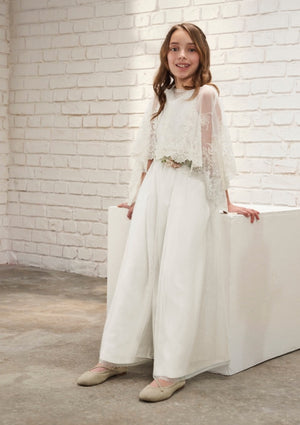 Tulle Communion Jumpsuit Amaya Albor with Cape 636032