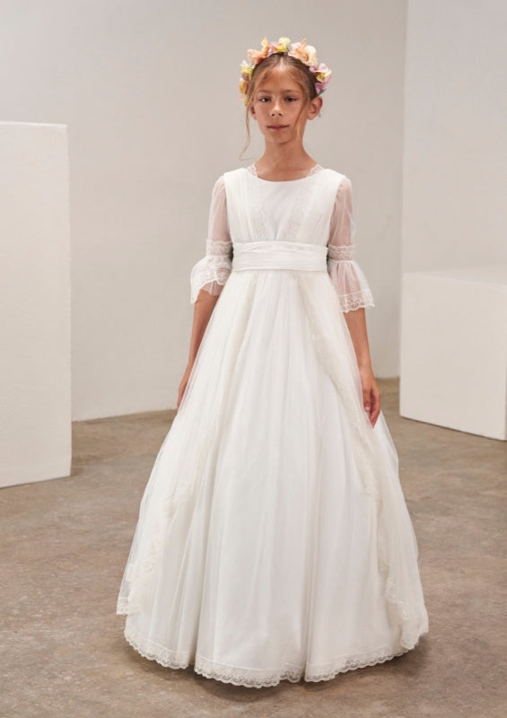 Plumetti Double Skirt Spanish Communion Gown Amaya 637009