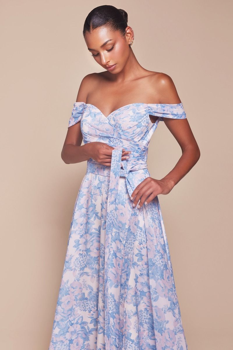 Off the Shoulder Floral Long Dress La Divine 7441 – Sparkly Gowns Off the Shoulder Floral Long Dress La Divine 7441 – Sparkly Gowns