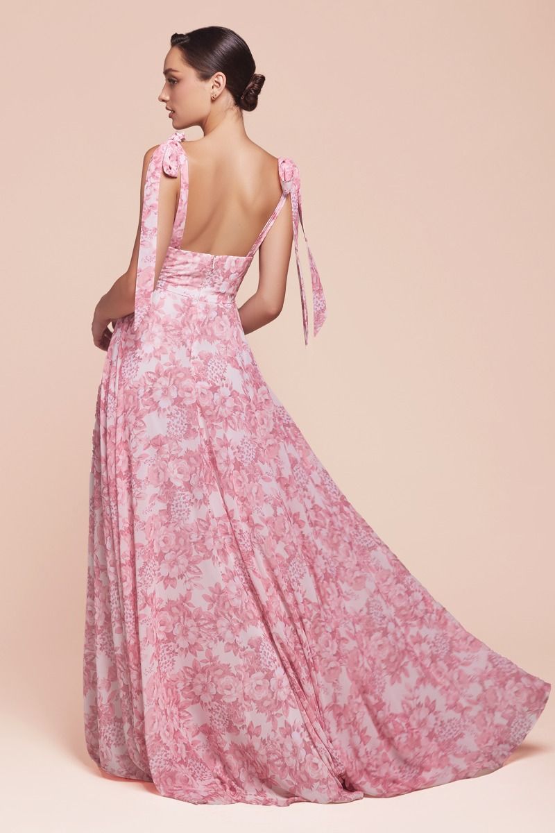A-Line Floral Printed Dress 7442 – Sparkly Gowns A-Line Floral Printed Dress 7442 – Sparkly Gowns
