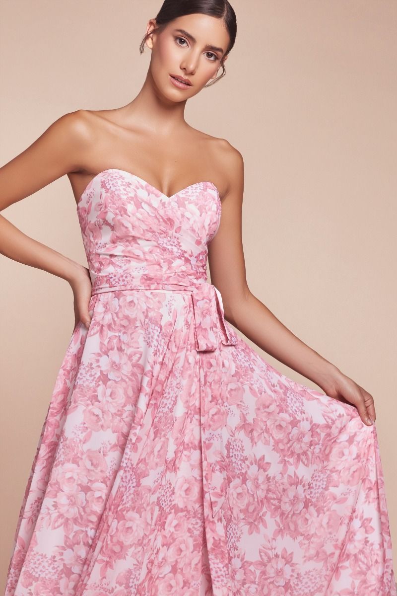 Strapless Floral A-Line Dress 7443 Sparkly Gowns Strapless Floral A-Line Dress 7443 Sparkly Gowns