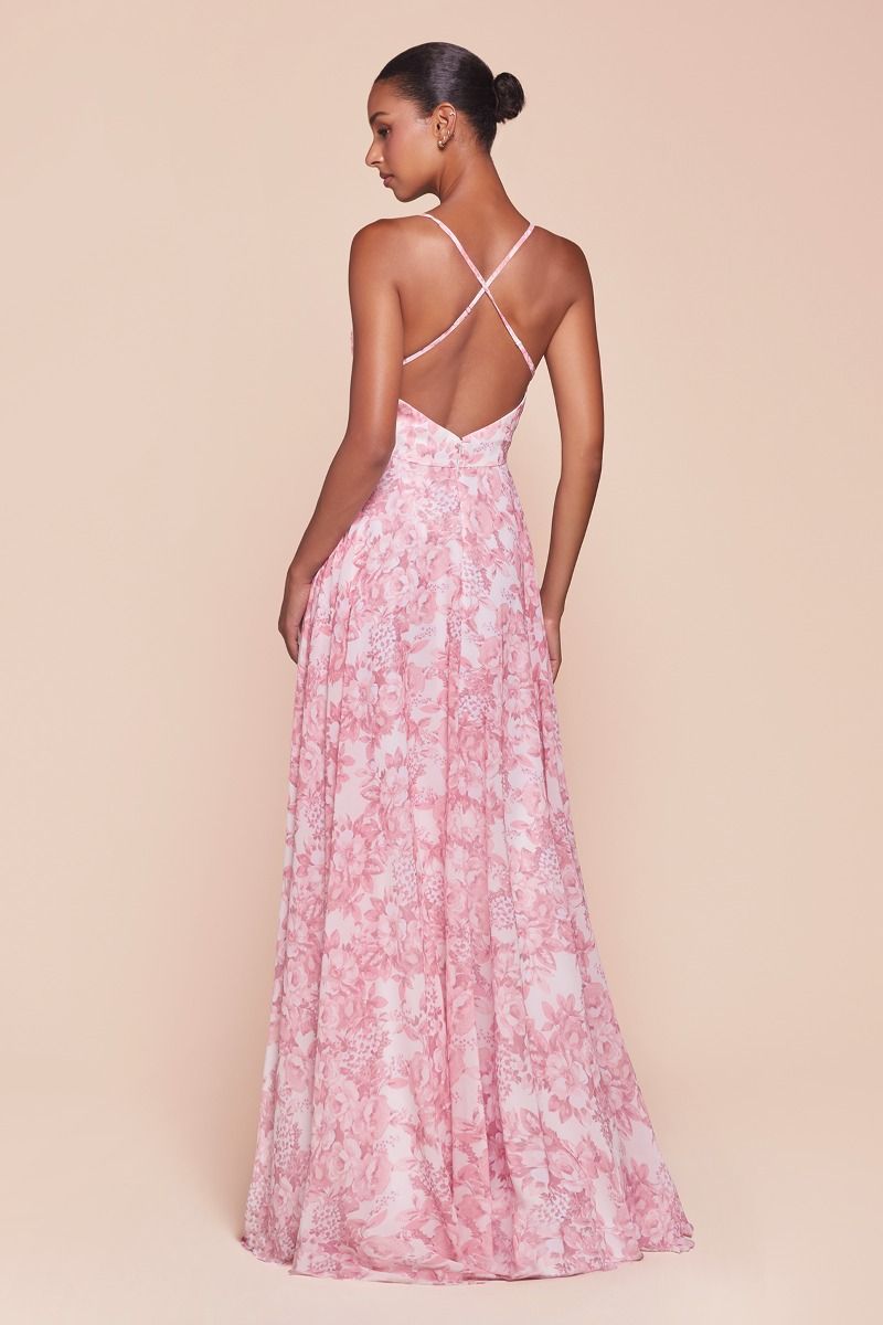 Floral Satin Long Dress 7444 Sparkly Gowns Floral Satin Long Dress 7444 Sparkly Gowns