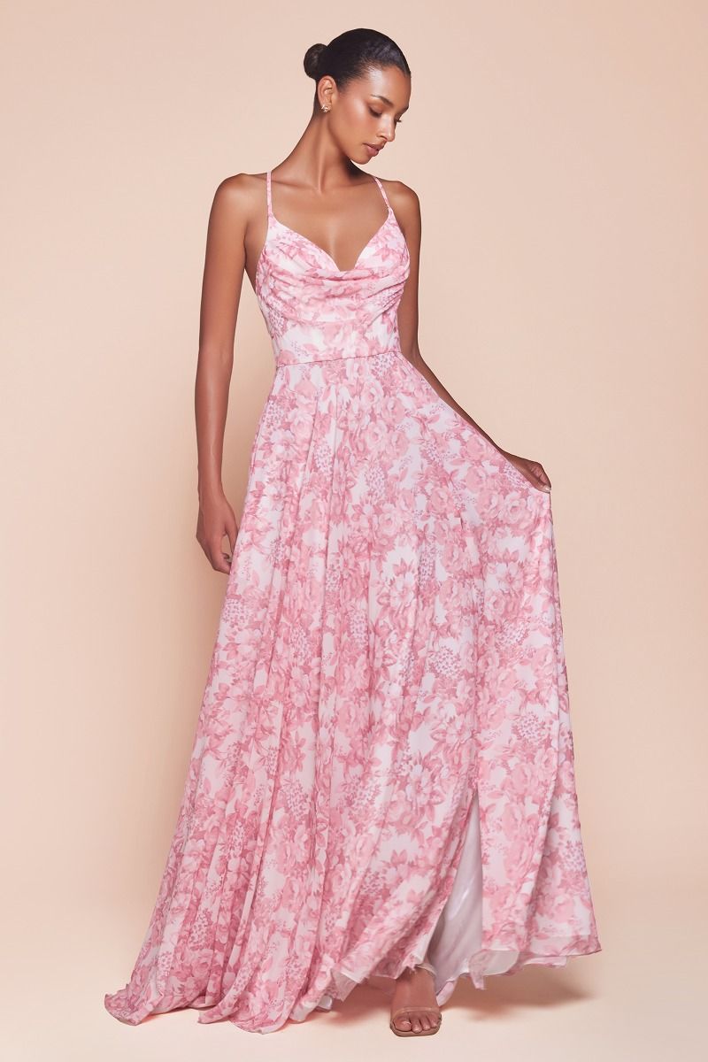 Floral Satin Long Dress 7444 Sparkly Gowns Floral Satin Long Dress 7444 Sparkly Gowns
