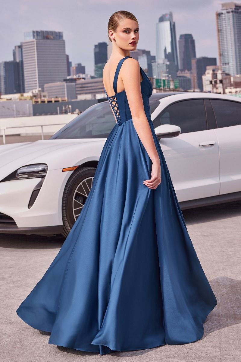 A-line Soft Satin Dress Ladivine 7447 Sparkly Gowns A-line Soft Satin Dress Ladivine 7447 Sparkly Gowns