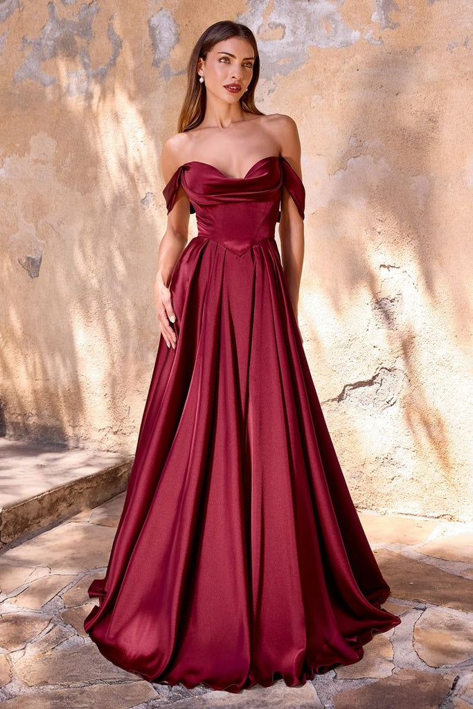 Ladivine 7449 Off-the-Shoulder A-line Dress Sparkly Gowns Ladivine 7449 Off-the-Shoulder A-line Dress Sparkly Gowns