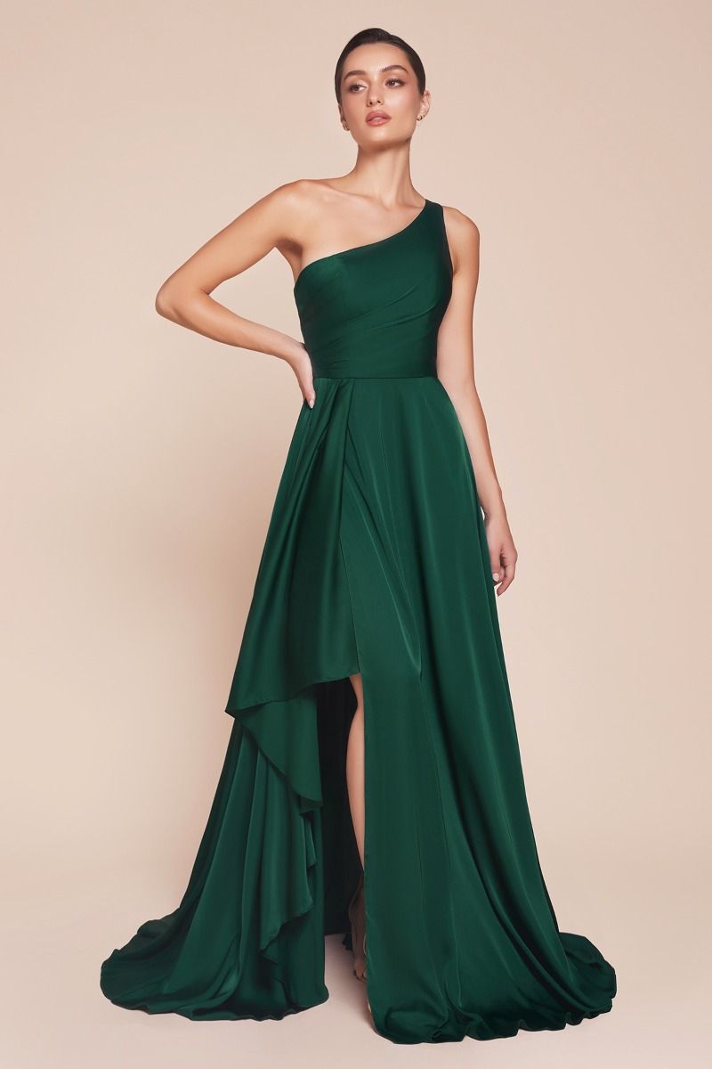 evening one shoulder dresses One Shoulder Satin Dress La Divine 7450 – Sparkly Gowns