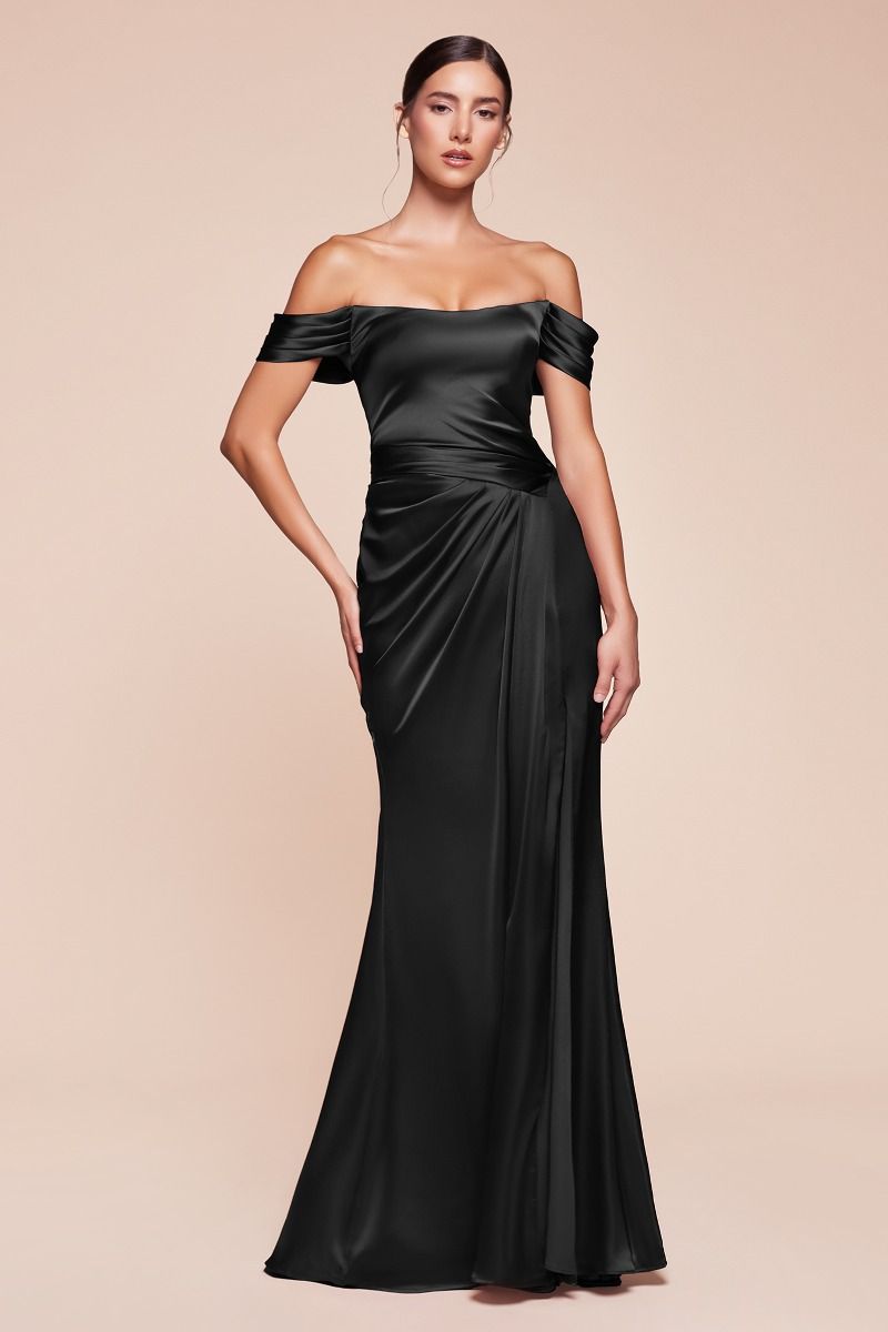 Off the Shoulder Satin Gown 7452 Sparkly Gowns Off the Shoulder Satin Gown 7452 Sparkly Gowns