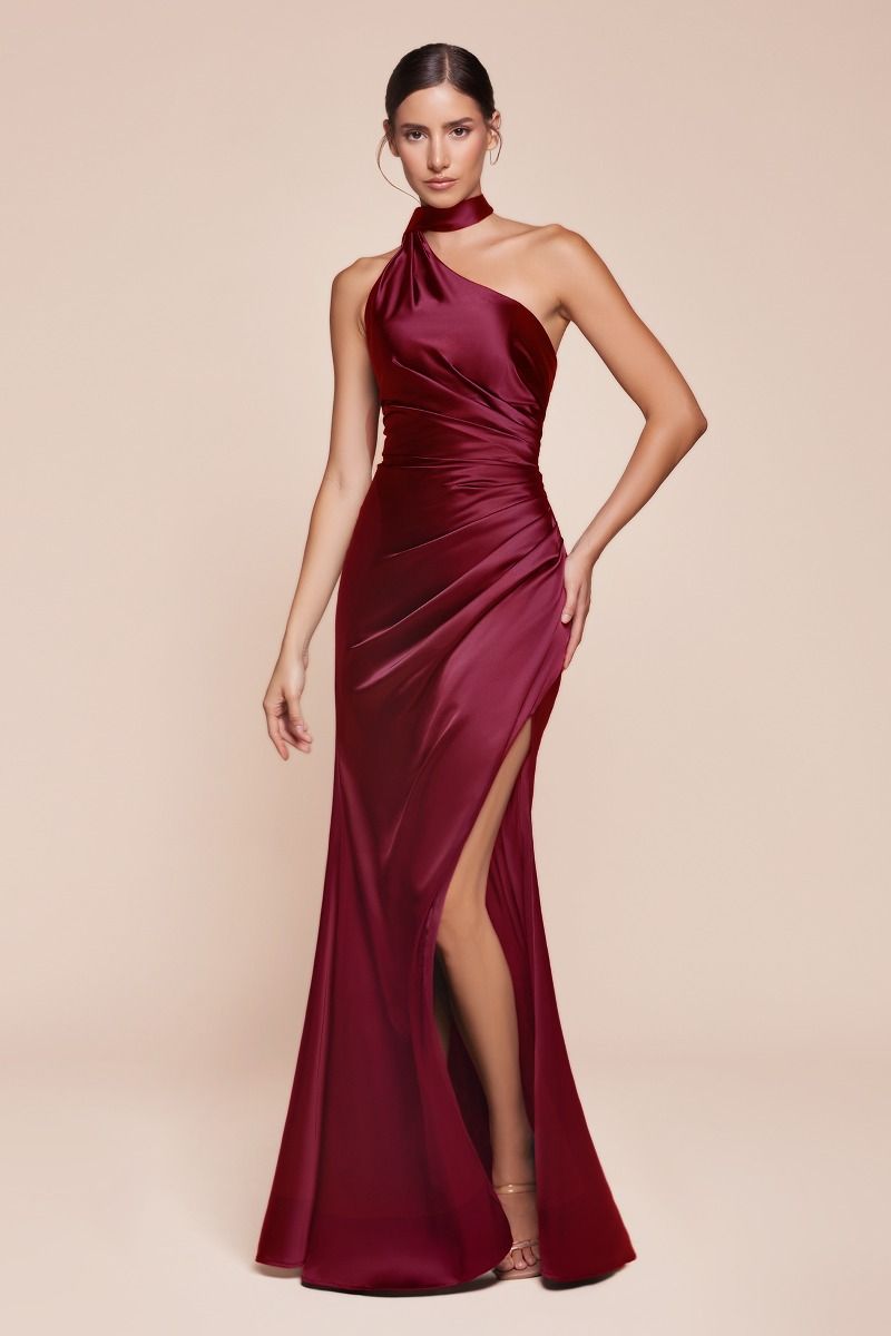 One Shoulder Satin Dress La Divine 7454 Sparkly Gowns One Shoulder Satin Dress La Divine 7454 Sparkly Gowns