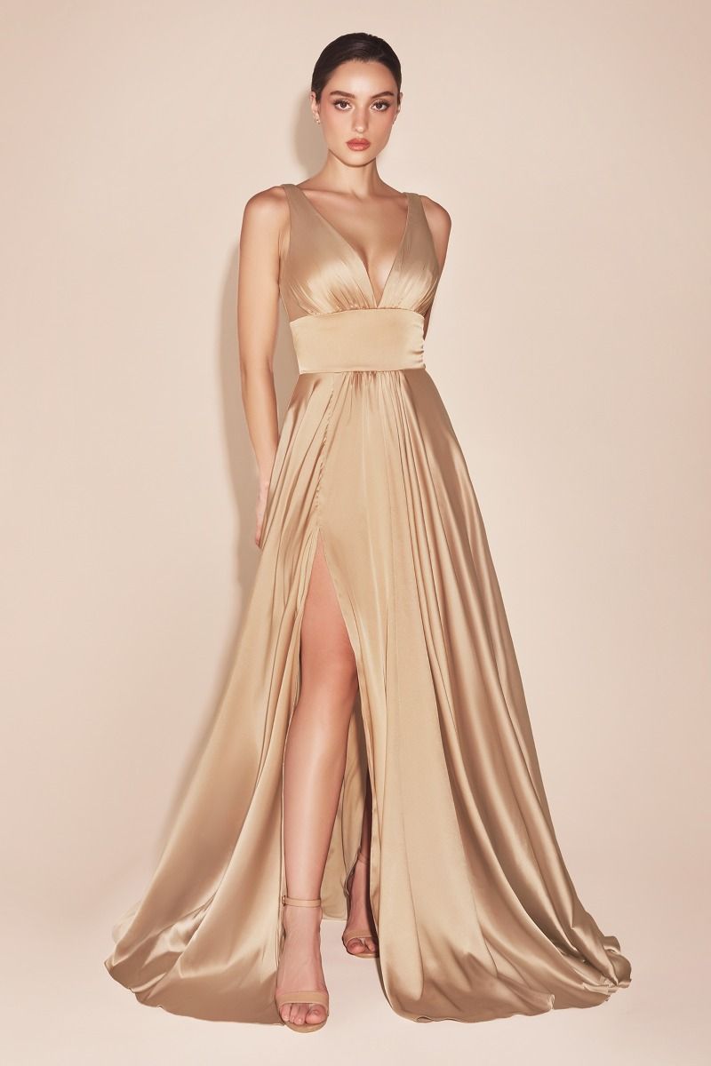 Classic Simple Soft Satin Bridesmaid Dress La Divine 7469-B Sparkly Gowns Classic Simple Soft Satin Bridesmaid Dress La Divine 7469-B Sparkly Gowns