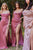 Off the Shoulder Satin Bridesmaid Gown 7492