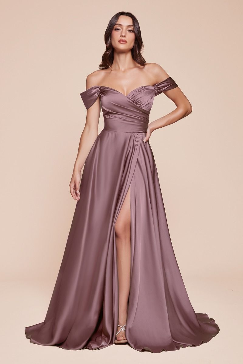 Off the Shoulder Satin Evening Dress 7493-B Sparkly Gowns Off the Shoulder Satin Evening Dress 7493-B Sparkly Gowns