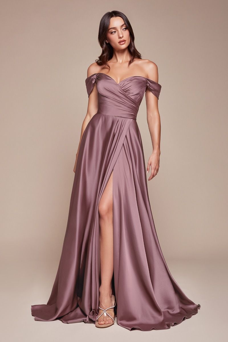 Off the Shoulder Satin Prom Dress 7493-A Sparkly Gowns Off the Shoulder Satin Prom Dress 7493-A Sparkly Gowns