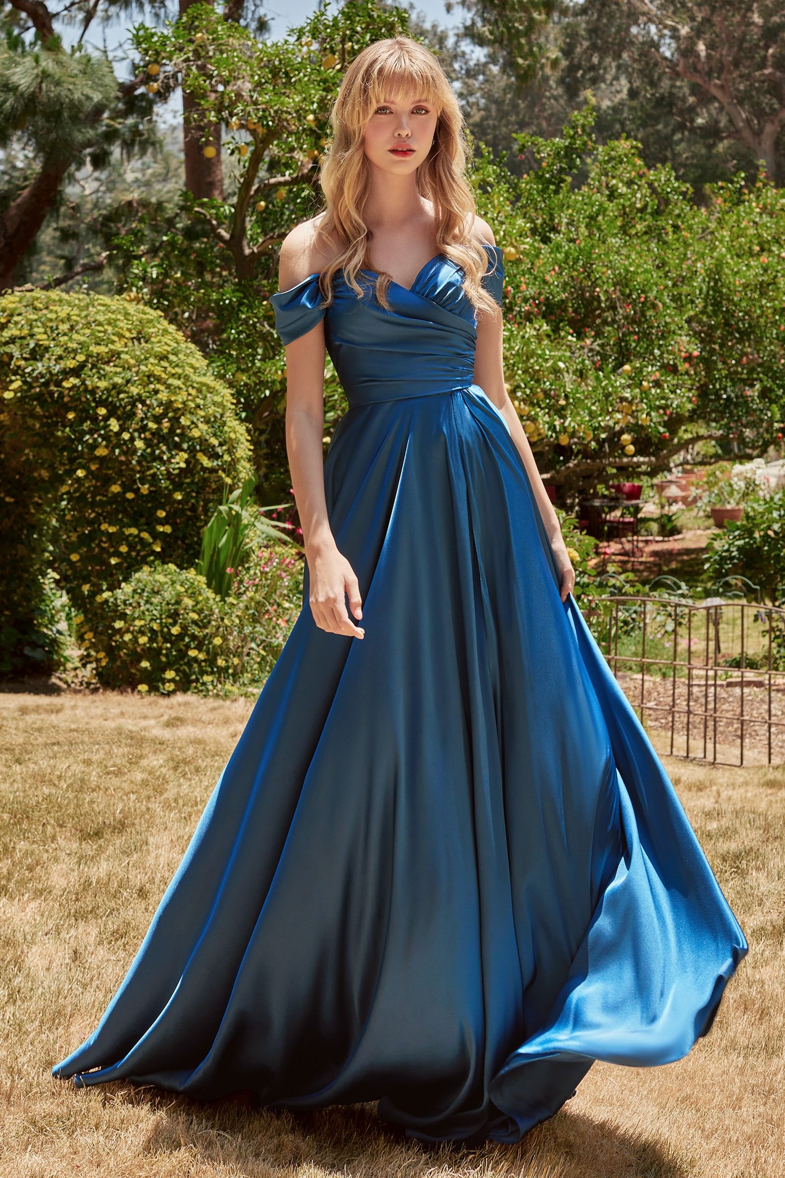 Off the Shoulder Satin Evening Dress 7493-B Sparkly Gowns Off the Shoulder Satin Evening Dress 7493-B Sparkly Gowns