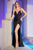 Plunging Neckline Spaghetti Straps Satin Long Gown 7494C