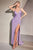 Plunging Neckline Spaghetti Straps Satin Long Gown 7494C