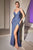 Plunging Neckline Spaghetti Straps Satin Long Gown 7494C