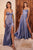 Fitted Bustier Satin Draped Gown 7495