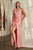 Fitted Satin Draped Gown 7495