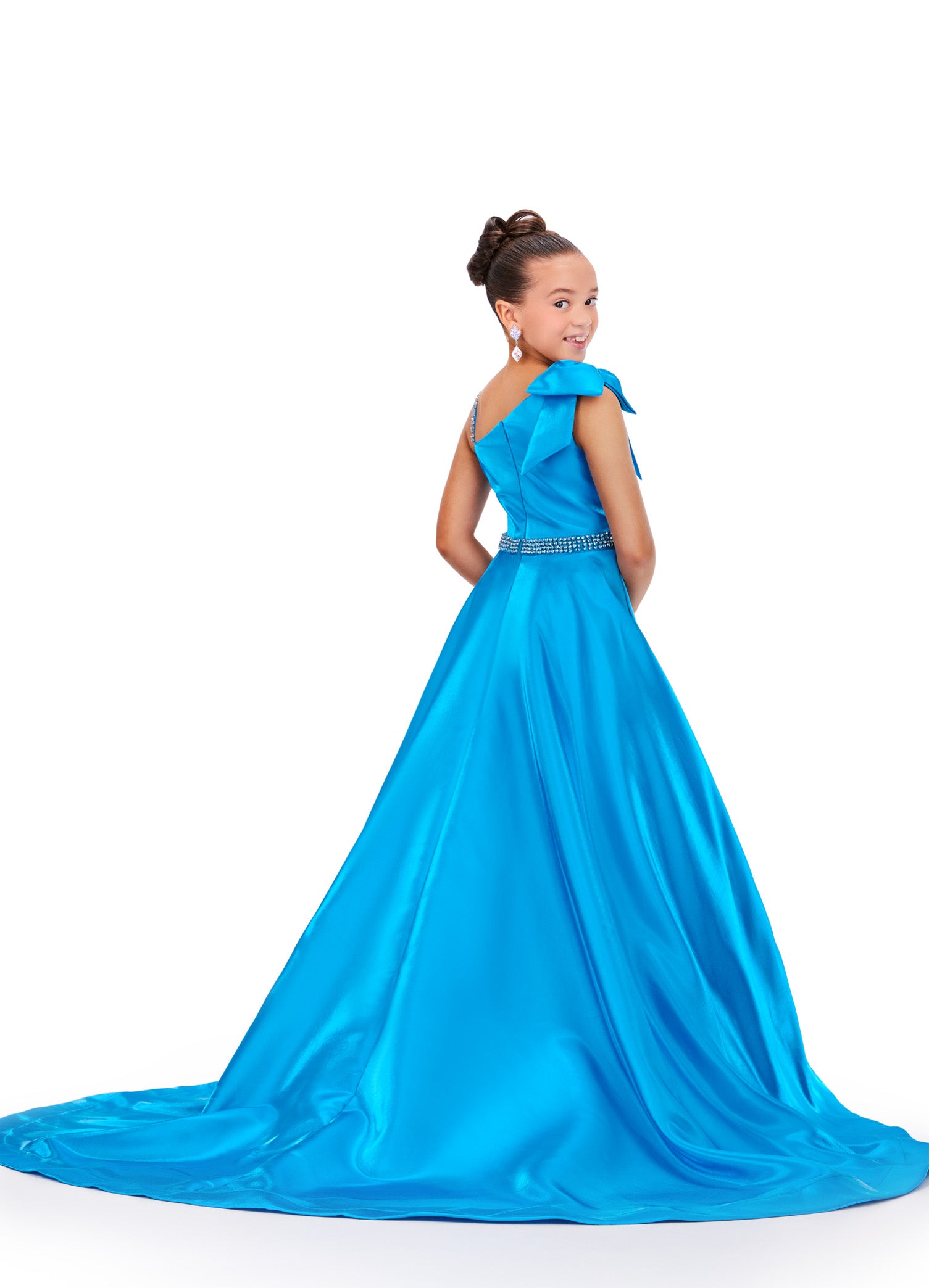 girls formal dresses size 12 Size 12 Ball Gown Chiffon Crystal Organza V Neck Square Jewel Dipped One Shoulder Little Girl Pageant Dresses