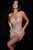 La Divine CC497 Spaghetti-Strap Beaded V-Neck Fitted Mini Dress