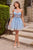 La Divine CD2431 Floral Appliqué Corset A-Line Mini Dress