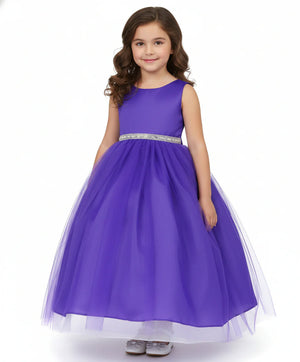 Satin Flower Bodice with Tulle Flower Girl Dress D-754