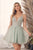 Plunging Neckline Floral Embroidered Homecoming Gown G785 by Nox Anabel