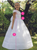 Size 9 in stock  Organza  White Stripes Spanish Communion Gown 1211