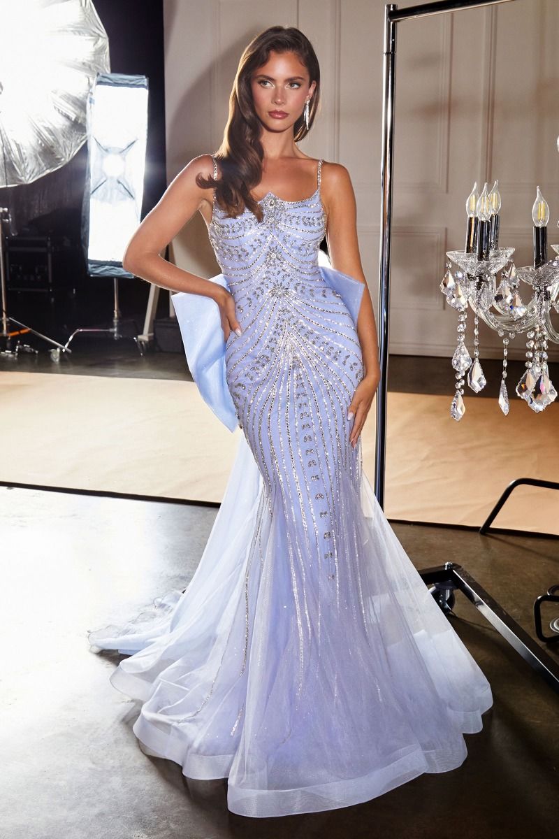 Ladivine CB167 Bow Beaded Evening Dress – Sparkly Gowns