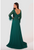 Terani 1921M0473 Feather Embellished Sleeves Long Gown