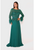 Terani 1921M0473 Feather Embellished Sleeves Long Gown