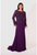 Terani 1921M0473 Feather Embellished Sleeves Long Gown