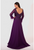 Terani 1921M0473 Feather Embellished Sleeves Long Gown