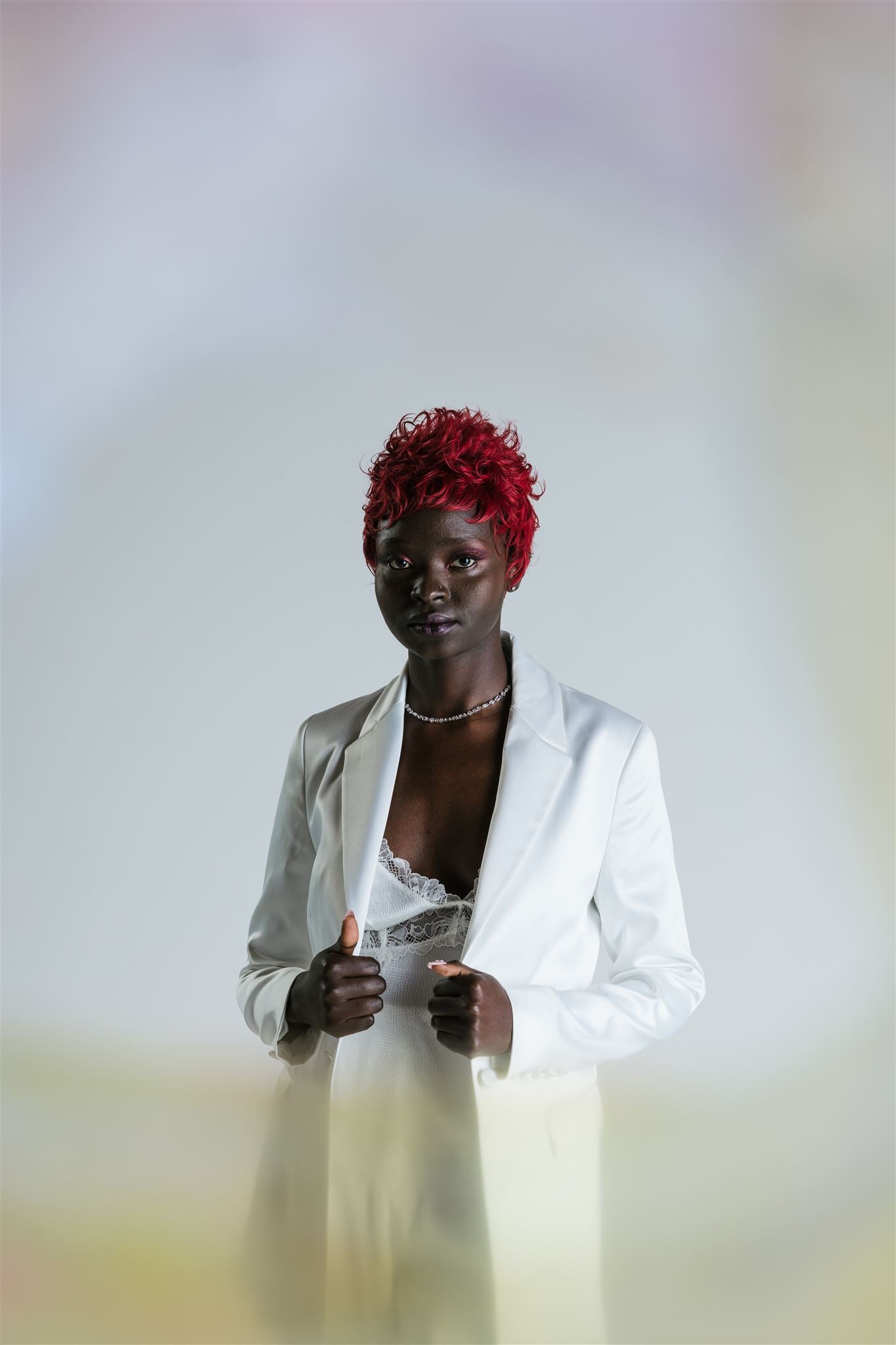 Satin White Women Suit SUIT002 White / 38 / Set Jacket & Pants Satin White Women Suit SUIT002 White / 38 / Set Jacket & Pants