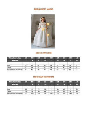 French Sleeves Spanish Communion Gown Marla T237