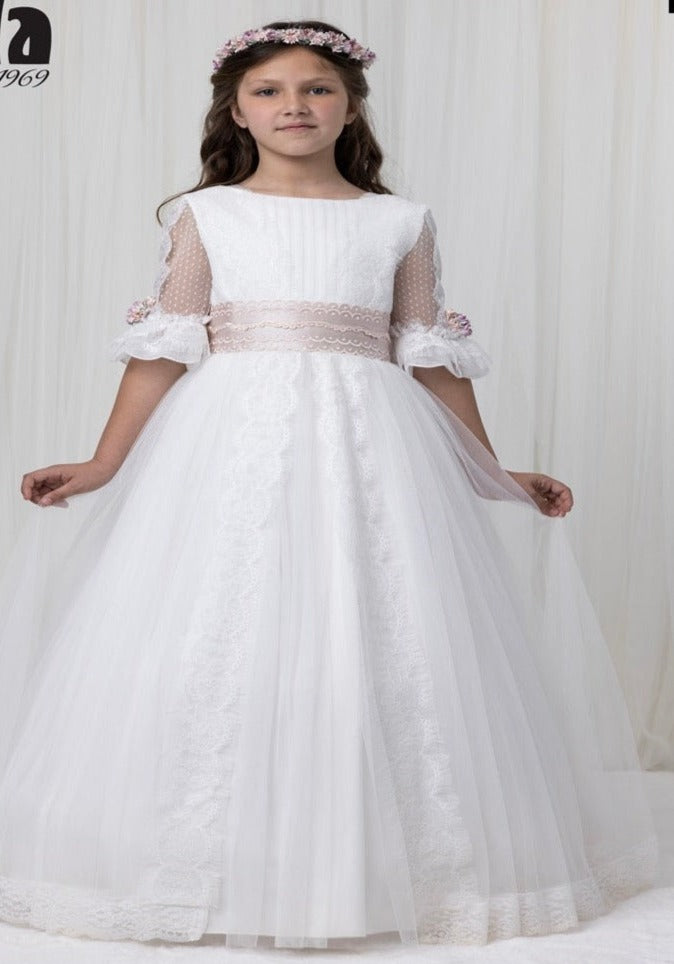 Size 8 In Stock French Sleeves Spanish Communion Gown Marla T192 ...