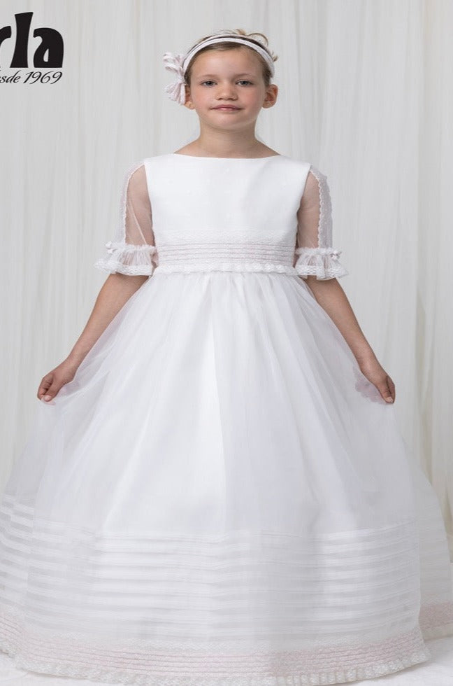 French Sleeves Spanish Communion Gown Marla T238 – Sparkly Gowns