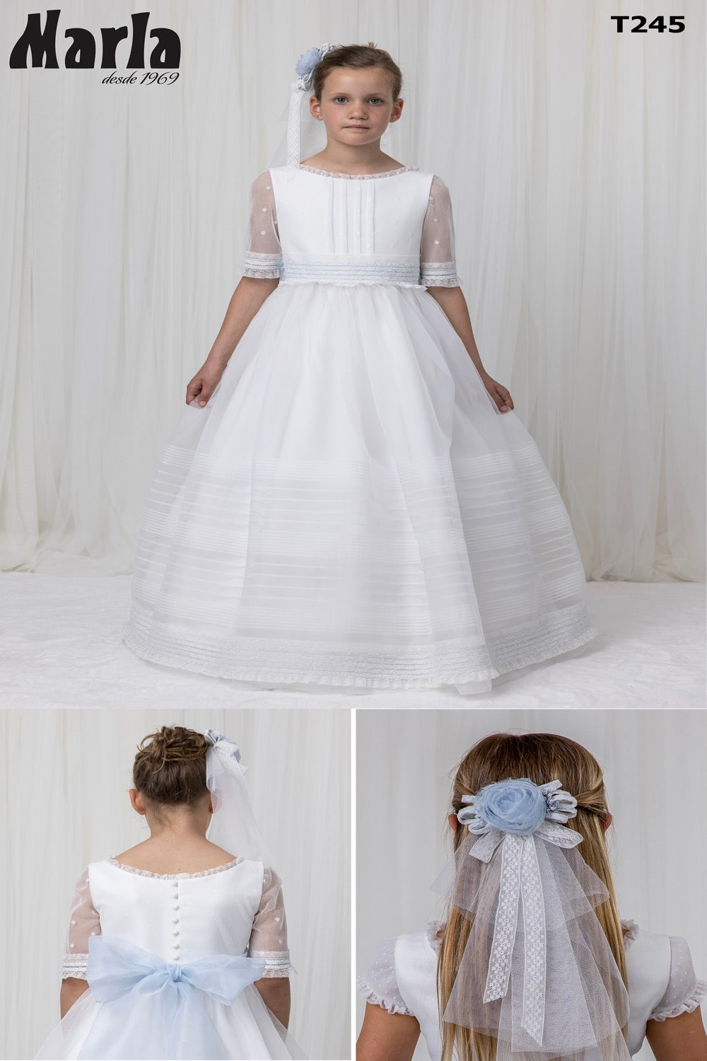 Rustic Chiffon Spanish Communion Gown Marla T245 – Sparkly Gowns