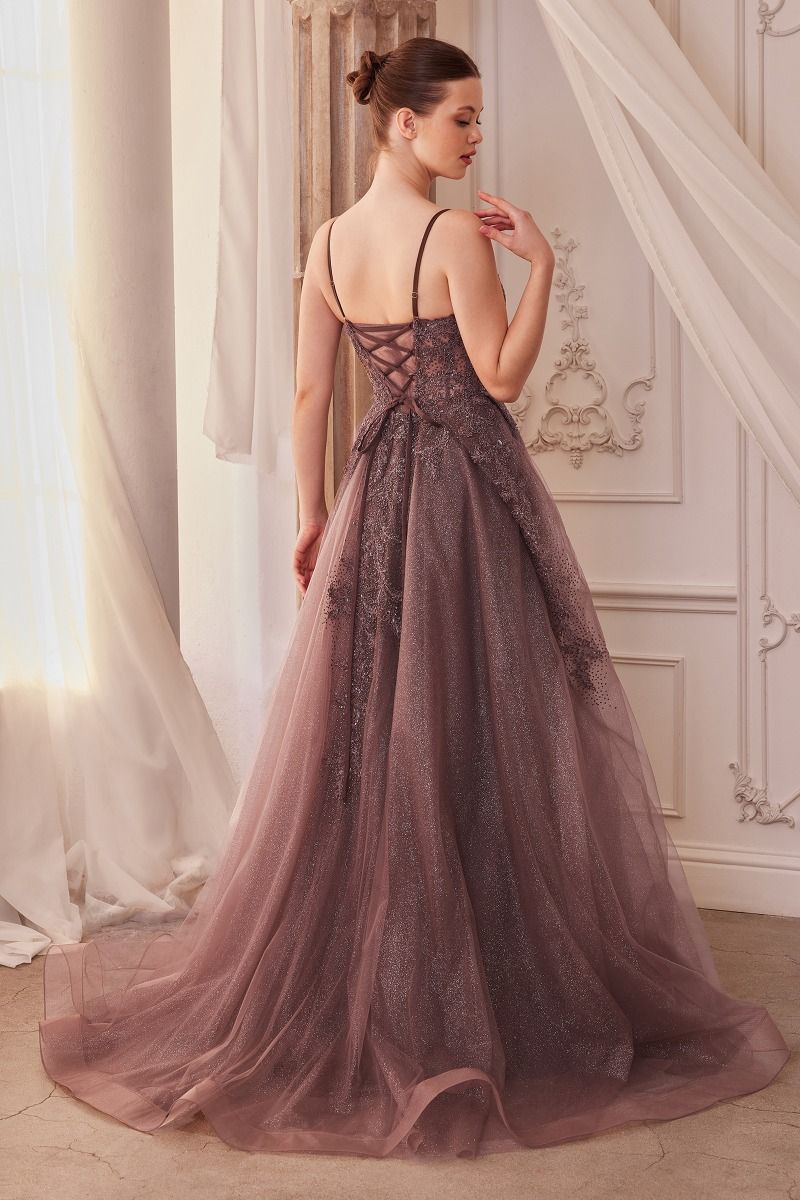 Andrea & Leo A1261 Lace Embellished A-Line Layered Tulle Gown, Dusty Sage / 2 Andrea & Leo A1261 Lace Embellished A-Line Layered Tulle Gown, Dusty Sage / 2