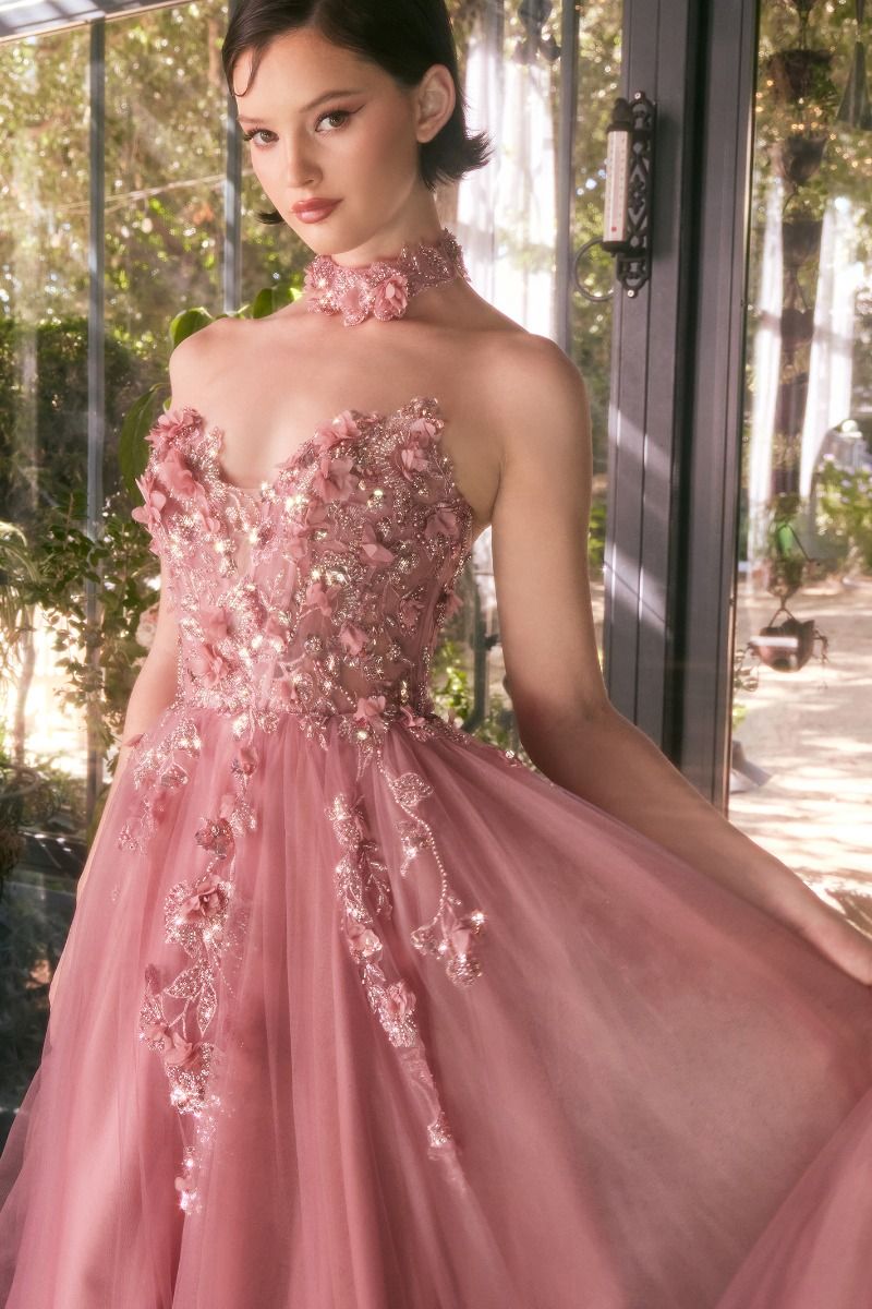 dress gown Andrea & Leo Couture A1399 Romantic A-line Gown 4 / Dusty Rose (RosyBrown)