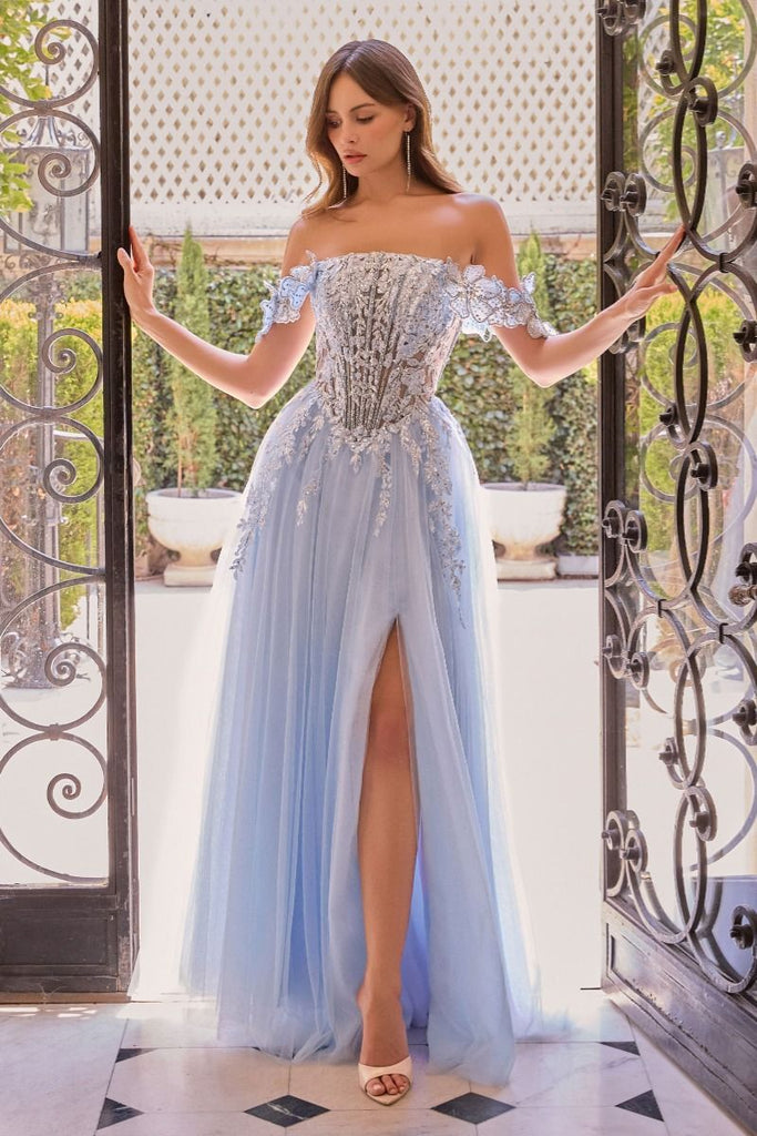 Andrea & Leo A1512 Floral Embroidered A-Line Gown - image 2