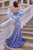 Andrea & Leo Couture  A1519 Strapless Beaded Mermaid Gown with Organza Ruffle Shawl