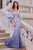 Andrea & Leo Couture  A1519 Strapless Beaded Mermaid Gown with Organza Ruffle Shawl