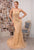 Andrea & Leo Couture  A1519 Strapless Beaded Mermaid Gown with Organza Ruffle Shawl