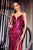 V-Neckline Paillette Fitted Gown B1141