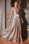 Flowy Satin V-neckline A-line Sand Bridesmaids or Evening Gown BD105