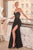 Strapless Sequion Bodice Evening Gown C146